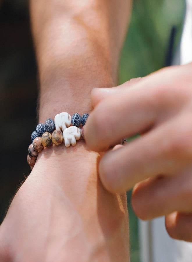 Fahlo Elephant Tracking Bracelet – Track a Real Elephant’s Journey – Supports Save the Elephants – Elastic, One Size Fits Most – on Interactive Mobile App Map – Unisex Conservation Gift (River Blue) - Image 3