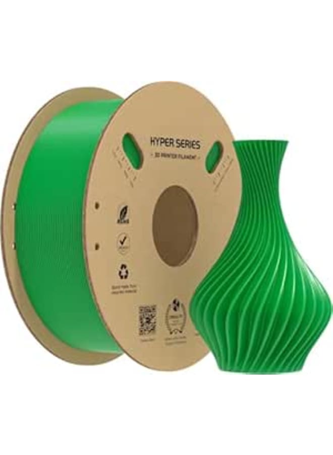 خيوط هايبر بي إل إيه، 1.75 مم، بكرة وزن 1 كجم، للطابعات ثلاثية الأبعاد (أخضر، 1.75 مم)