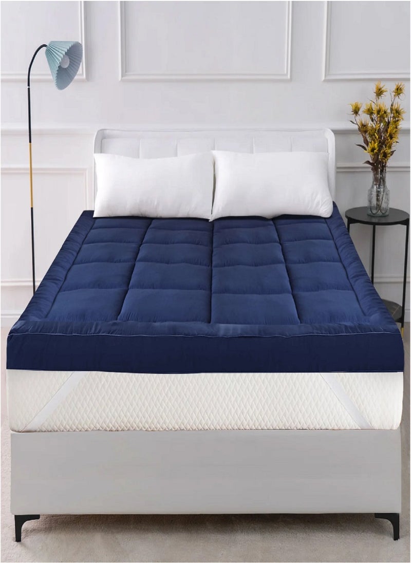 Blueberry Mattress Topper 10cm Thick with 4 Corner Elastic Strap 120x200cm  - Image 1