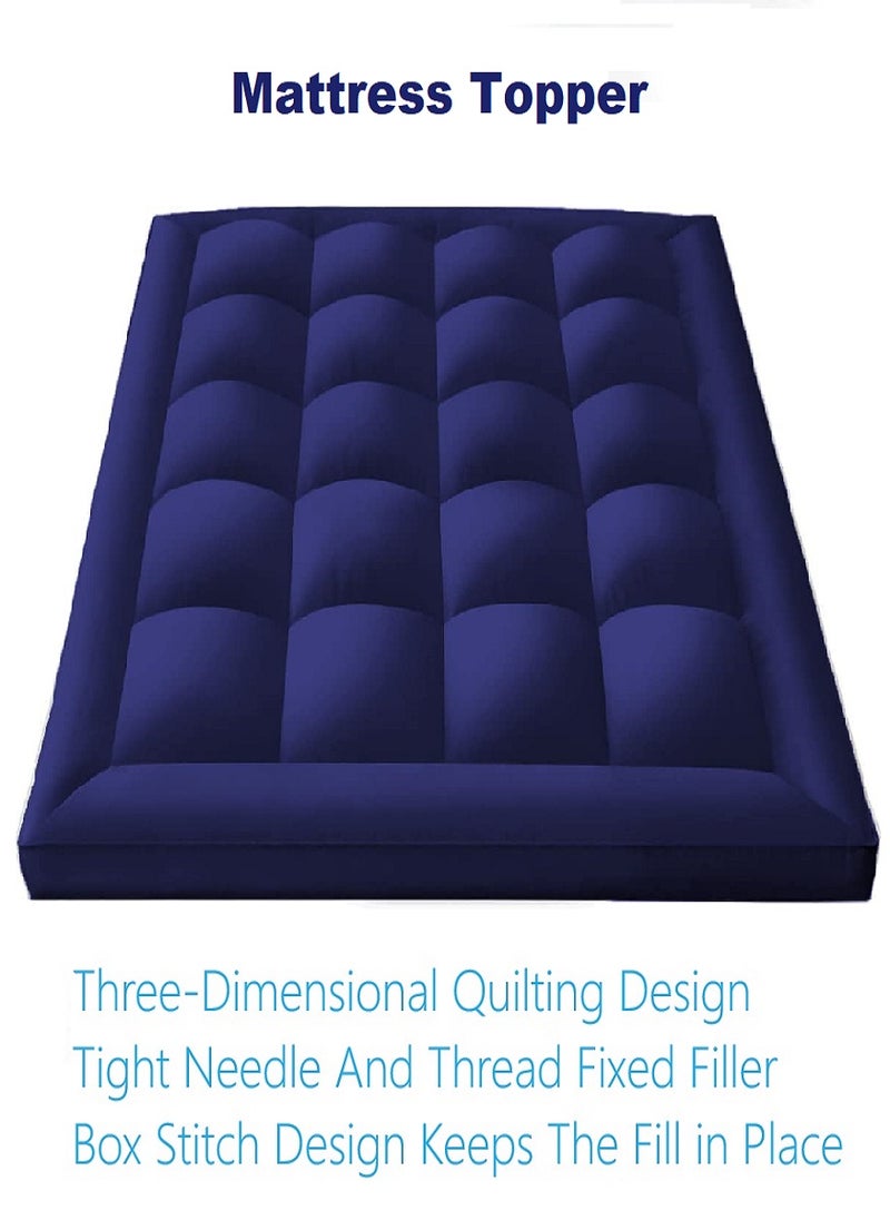 Blueberry Mattress Topper 10cm Thick with 4 Corner Elastic Strap 120x200cm  - Image 3