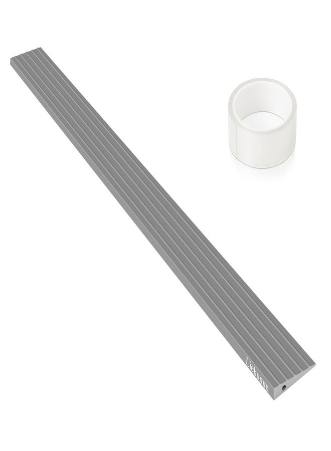 LIEKUMM 0.4" Rise Threshold Ramp, 35.4" Wide Non-Slip Solid Threshold Wheelchair Ramp, Capacity 1700lbs, PVC Threshold Ramp for Doorways, Curb Ramp, Cuttable, Grey - Image 1
