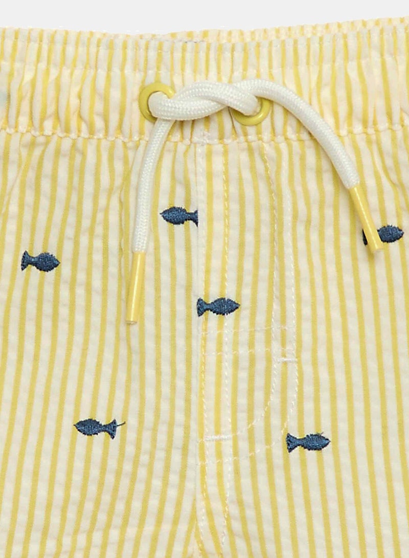 Kiabi Patterned Swim Shorts Yellow - Image 3