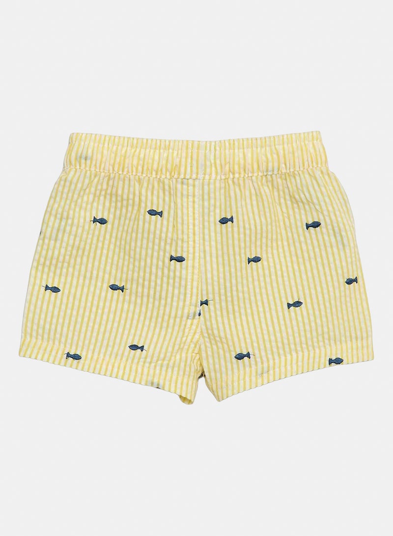 Kiabi Patterned Swim Shorts Yellow - Image 4