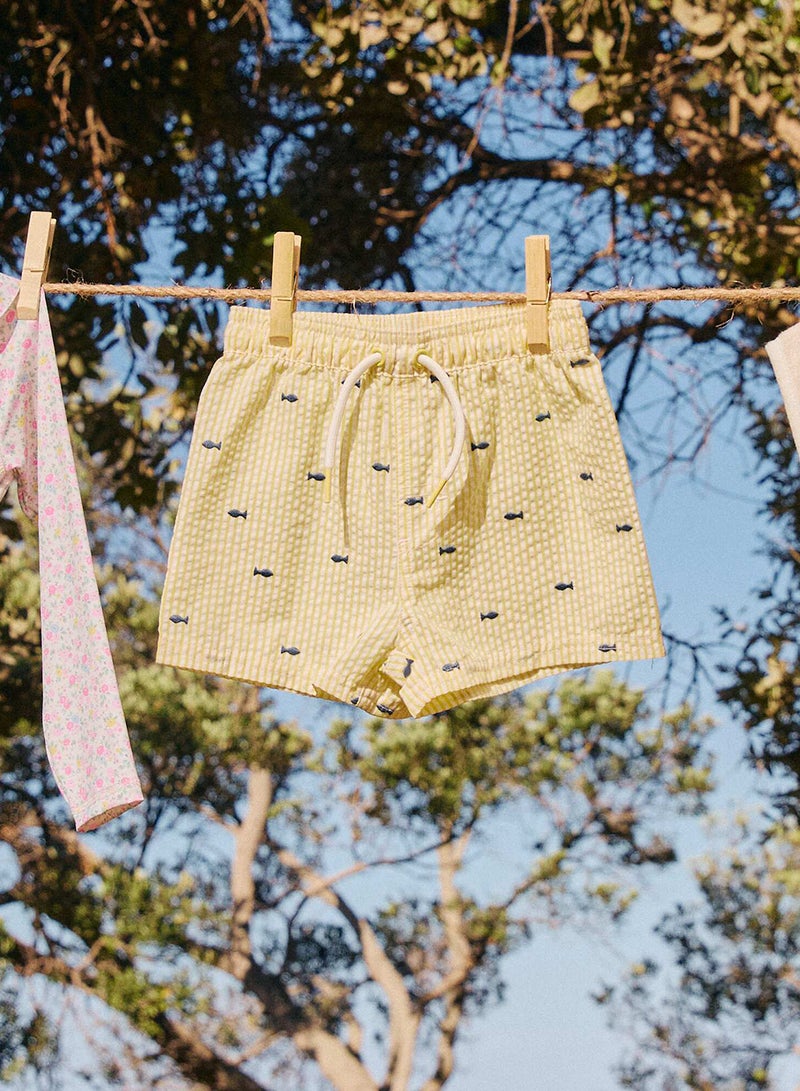 Kiabi Patterned Swim Shorts Yellow - Image 2