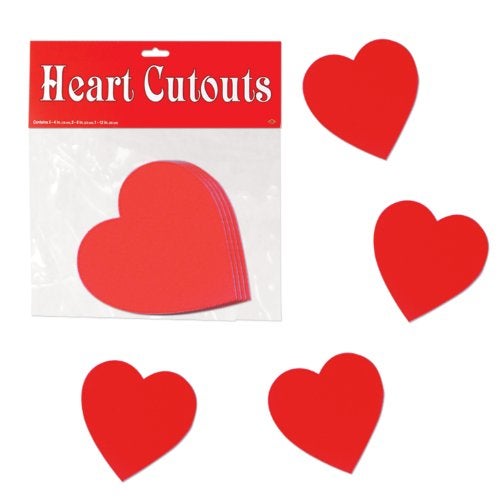 Beistle Printed Heart Cutouts, 4”, Red, 10 Piece Pack - Image 3