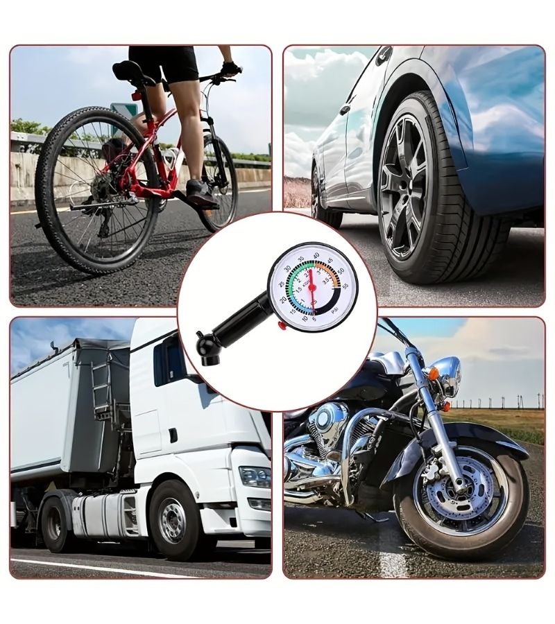 2pcs High Precision Portable Mechanical Tire Pressure Gauge Tire Monitor No Battery Required For Motorcycles Bicycles Trucks Vehicle Maintenance Manual Operation Compact Durable - Image 3