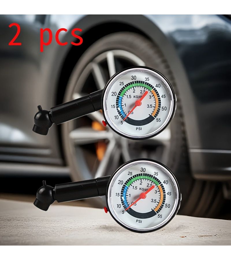 2pcs High Precision Portable Mechanical Tire Pressure Gauge Tire Monitor No Battery Required For Motorcycles Bicycles Trucks Vehicle Maintenance Manual Operation Compact Durable - Image 1