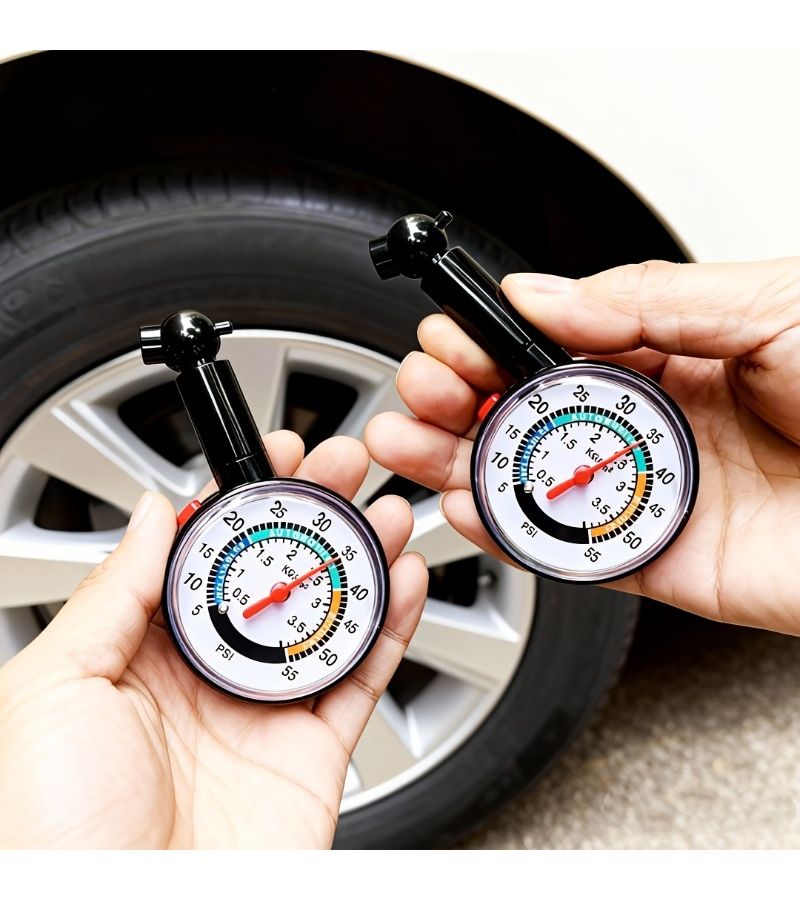 2pcs High Precision Portable Mechanical Tire Pressure Gauge Tire Monitor No Battery Required For Motorcycles Bicycles Trucks Vehicle Maintenance Manual Operation Compact Durable - Image 2