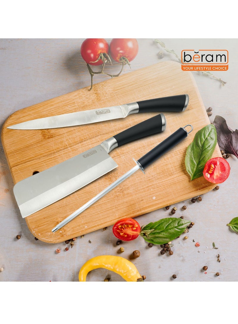 9 Pieces Kitchen Knife Sets Spinning Magnetic Block مجموعة سكاكين مطبخ بيرام مكونة من 9 قطع، كتلة مغناطيسية دوارة، شفرات من الفولاذ المقاوم للصدأ عالي الكربون، سكين غير لاصقة غير قابلة للانزلاق للاستخدام اليومي، وتتضمن مبراة سكين ومقص (حافة مغطاة بالكامل) - Image 5