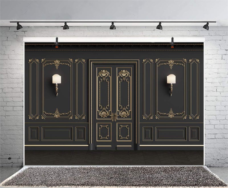 Leyiyi 9x6ft Vintage Room Inside Backdrop European Frame French Door Modern Castle House Cementery Wall Vintage Lantern Photo Background Cowboy Kids Birthday Portrait Studio Prop Vinyl Wallpaper - Image 4