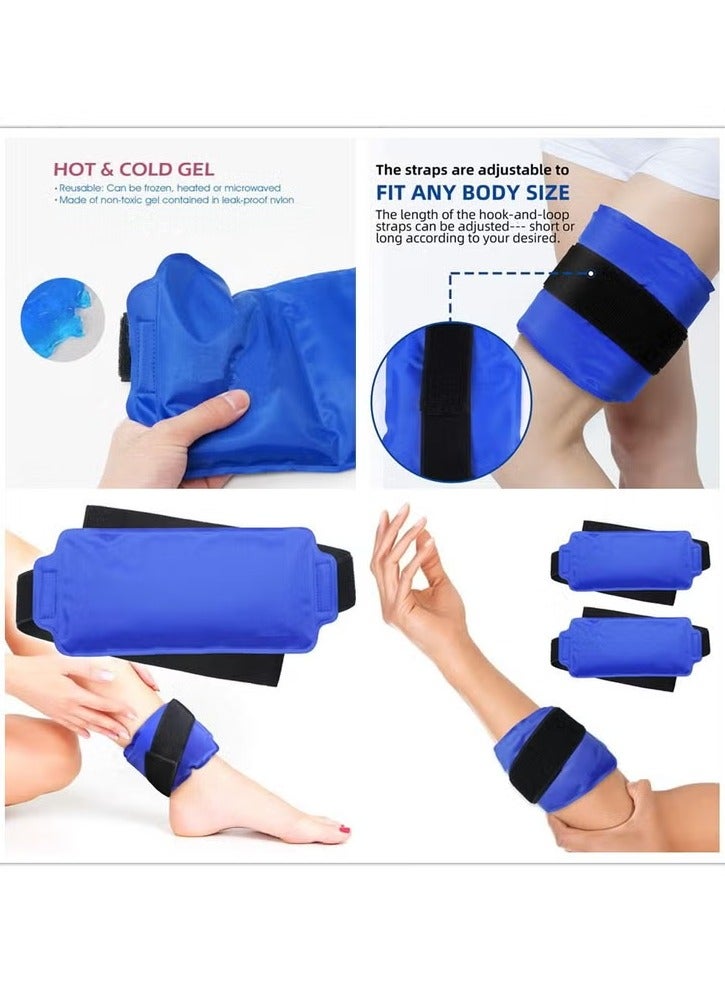 Generic lce Pack Wrap for lnjuries Reusable (2-Piece Set) by WORLD-BlO, Flexible GelPack with Elastic Straps SupportSurgery Recovery, Cooling Fever, ReduceSwelling, Alleviate Joint and MusclePain - Blue  - Image 2