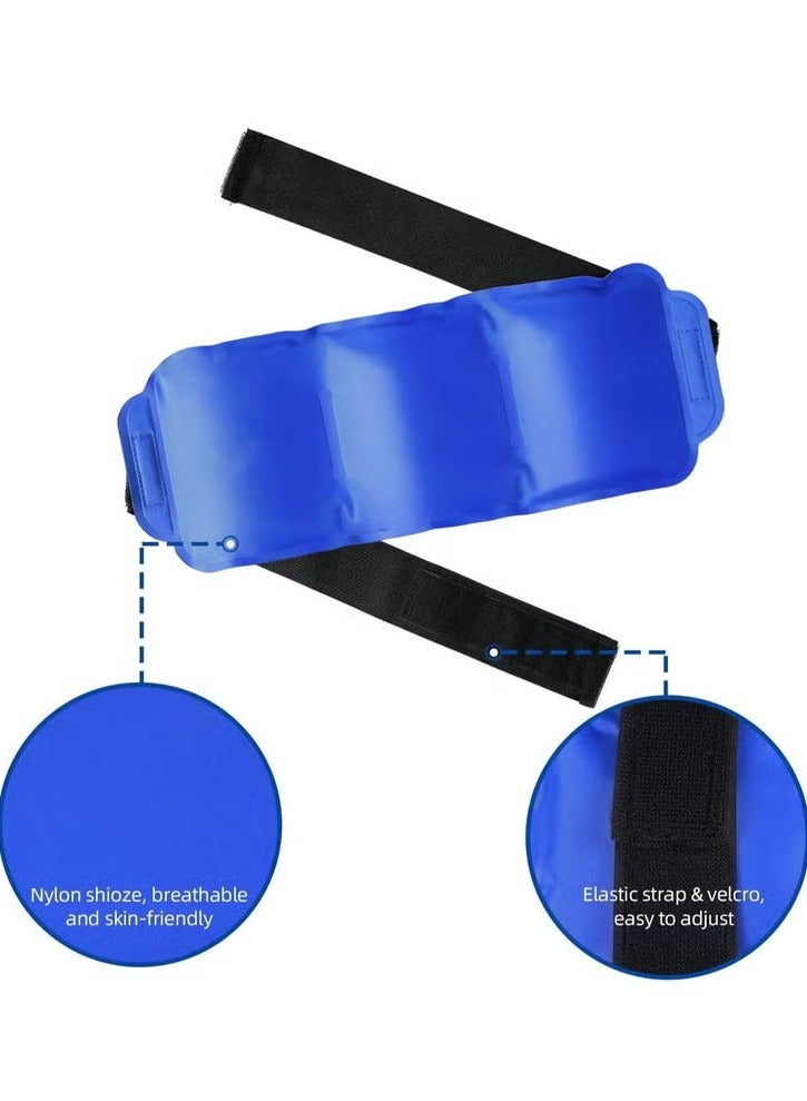 Generic lce Pack Wrap for lnjuries Reusable (2-Piece Set) by WORLD-BlO, Flexible GelPack with Elastic Straps SupportSurgery Recovery, Cooling Fever, ReduceSwelling, Alleviate Joint and MusclePain - Blue  - Image 5