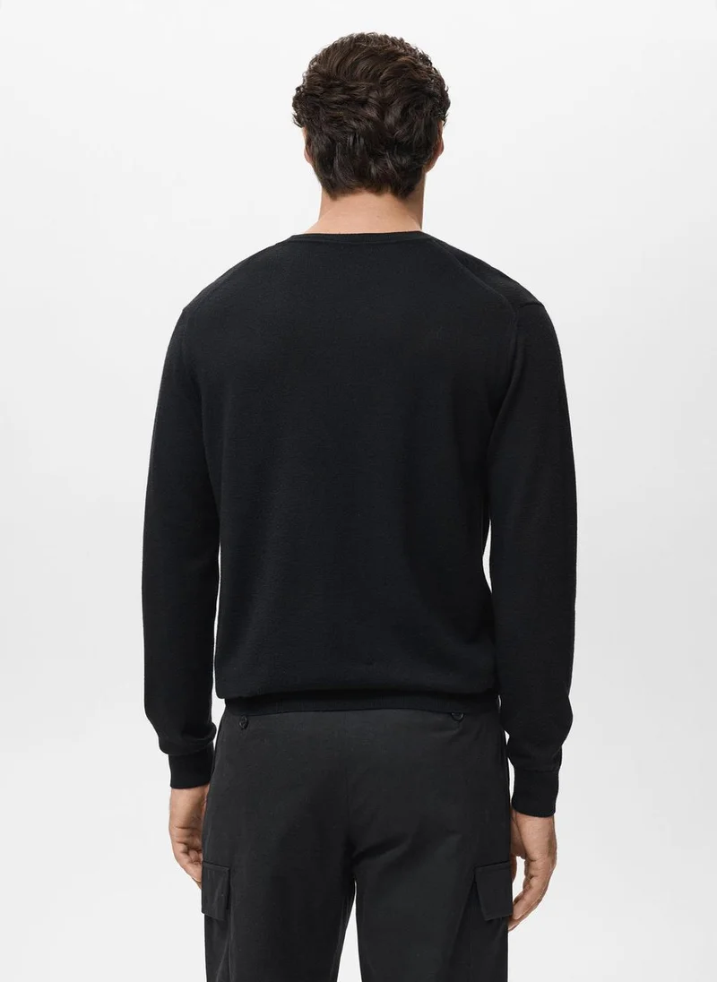 مانجو مان 100% Merino Wool V-Neck Sweater