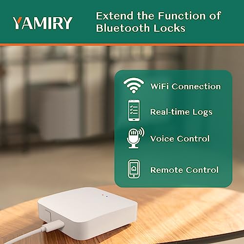 Yamiry WiFi Gateway for YR01 YR05 Smart Lock with Handle,Compatible with Nice Digi App, Remotely Control Keyless Entry Door Lock,Compatible with Alexa to Voice Control Smart Door Lock - Image 2