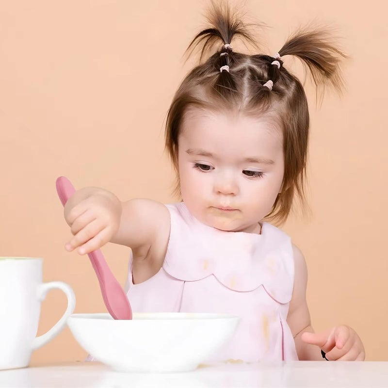 PandaEar Silicone Baby Spoon and Fork Set  6 Pack First Stage Toddler Self Feeding Utensils 612 Months  LED Weaning Spoons - Image 2