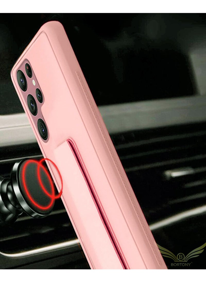 BORTONY Galaxy S22 Ultra Case with Magnetic Stand Holder Silicone Hand Strap Car Mount Kickstand and Finger Grip Case Cover For Samsung Galaxy S22 Ultra - Image 4