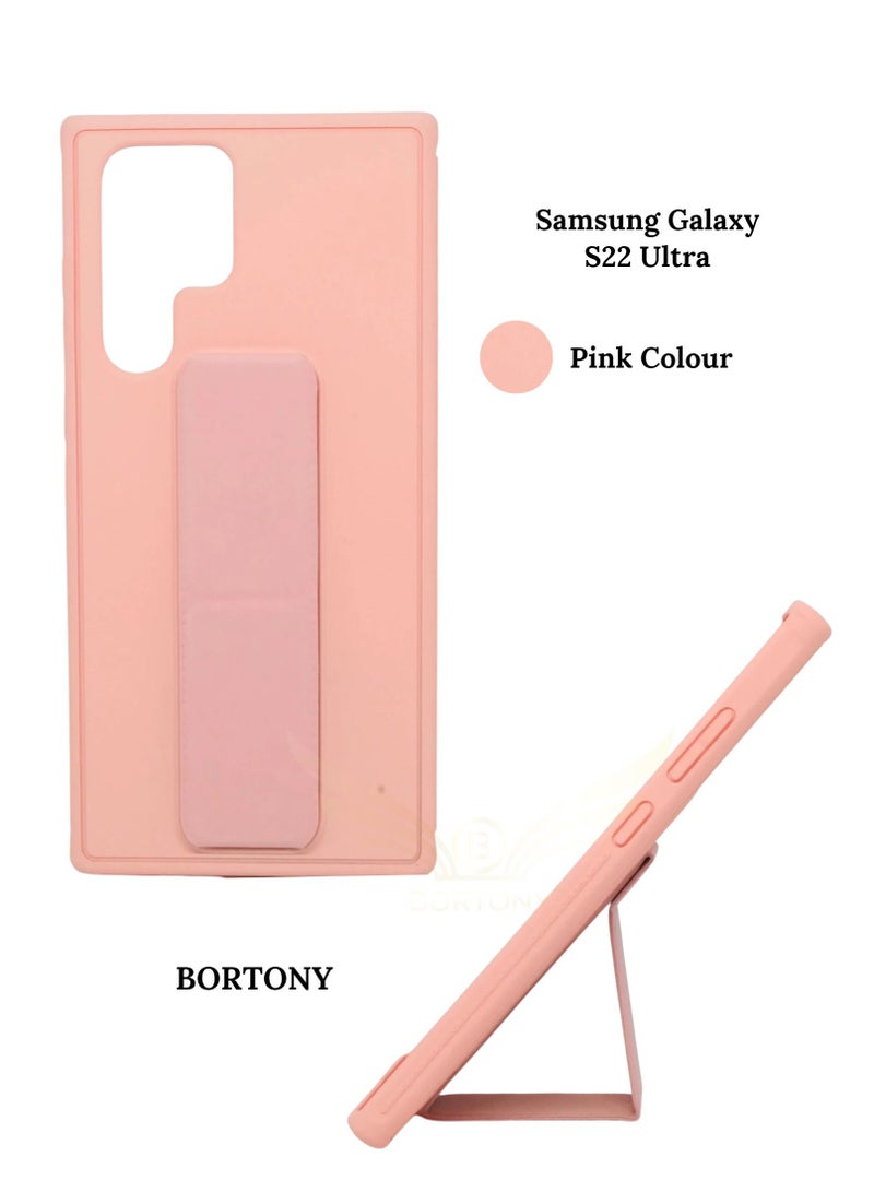 BORTONY Galaxy S22 Ultra Case with Magnetic Stand Holder Silicone Hand Strap Car Mount Kickstand and Finger Grip Case Cover For Samsung Galaxy S22 Ultra - Image 1