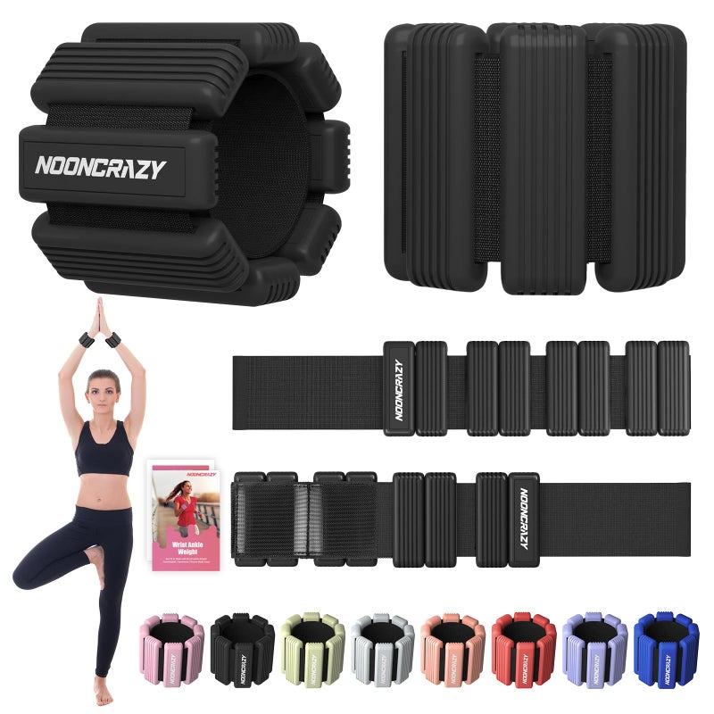 nooncrazy Pilates Wrist Ankle Weights for Women, Wearable Strong Arm & Leg Weights Set of 2(1Lbs Each), Adjustable Ankle Weights for Walking, Yoga, Dance, Barre, Gym - Image 1