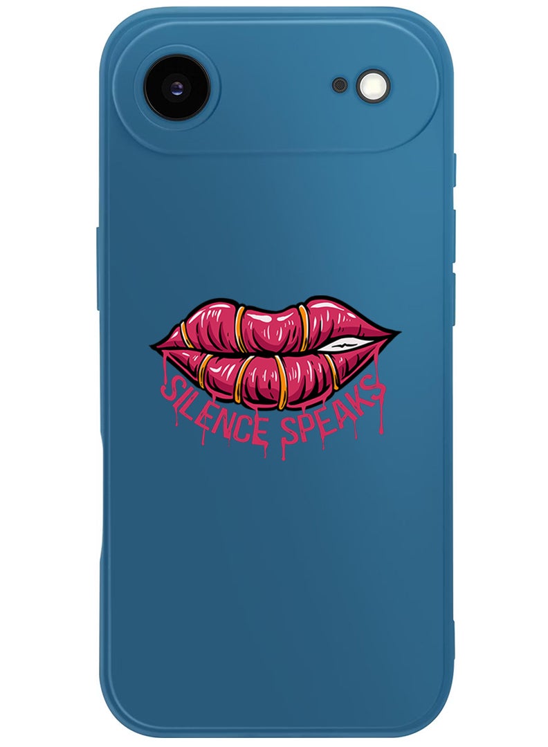 Theodor Protective Slim Fit Case Liquid Silicone Cover with Full Body Protection Anti-Scratch Shockproof Case For Apple iPhone 17 Air (Blue) Silence Speaks - Image 1