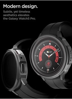 Spigen Liquid Air Armor Case Cover For Samsung Galaxy Watch5 PRO 45mm (2022) - Matte Black  - Image 3