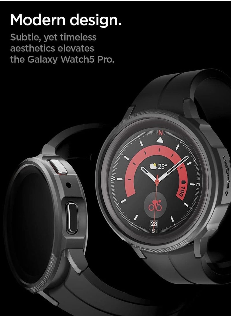 Spigen Liquid Air Armor Case Cover For Samsung Galaxy Watch5 PRO 45mm (2022) - Matte Black  - Image 3