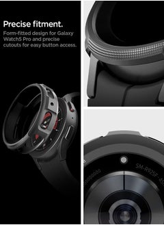 Spigen Liquid Air Armor Case Cover For Samsung Galaxy Watch5 PRO 45mm (2022) - Matte Black  - Image 4