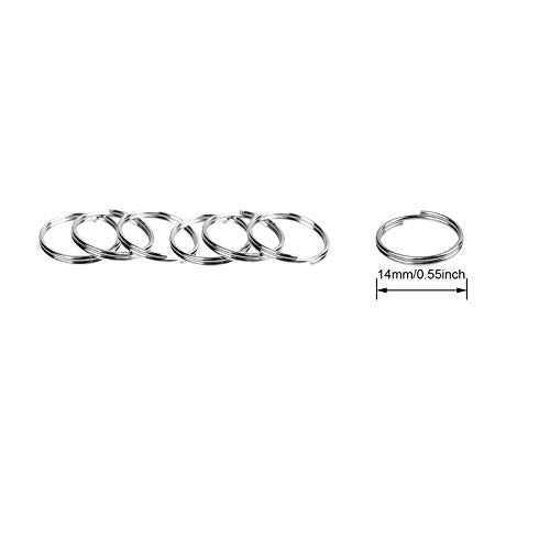 WUBOECE 300 PCS 14mm Metal Split Ring Nickel Plated Small Key Chain Ring Part for Connecting Clasps Charms Links and Ornament Crafts, Silver - Image 3