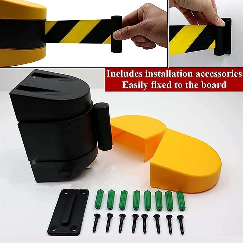 Retractable Belt Barrier, Magnetic Fixed Wall Mount Retractable Barrier, Suitable for Crowd Splitter, Outdoor Parking Lot (Size : 10M) - Image 5