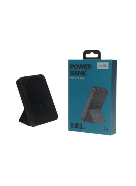 Lanex LP27 Super Fast Charging Wireless Magnetic Power Bank 10000mAh Type C / Lightning Made Of Premum Quality - Black