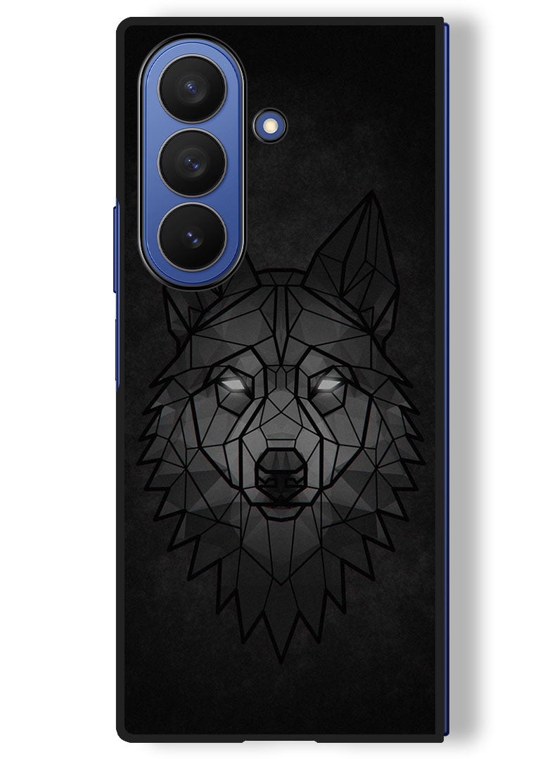 Theodor Case Compatible with Samsung Galaxy Z Fold 7 - 8 Inch Protection Shockproof Bumper Cover Wolf Abstract - Image 1