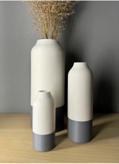 3D Brothers 3 PCs Modern Dual-Tone Vase - Stylish and Elegant Home Deor  - Image 1