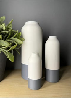 3D Brothers 3 PCs Modern Dual-Tone Vase - Stylish and Elegant Home Deor  - Image 2