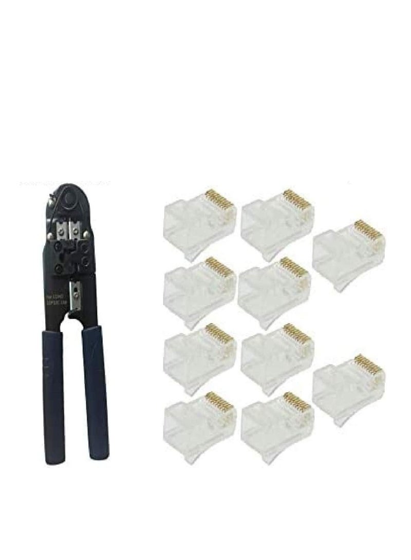 DKURVE 10p10c Crimping Tool with 10p10c  Module Network Connector Ethernet Module Clear  - Image 1