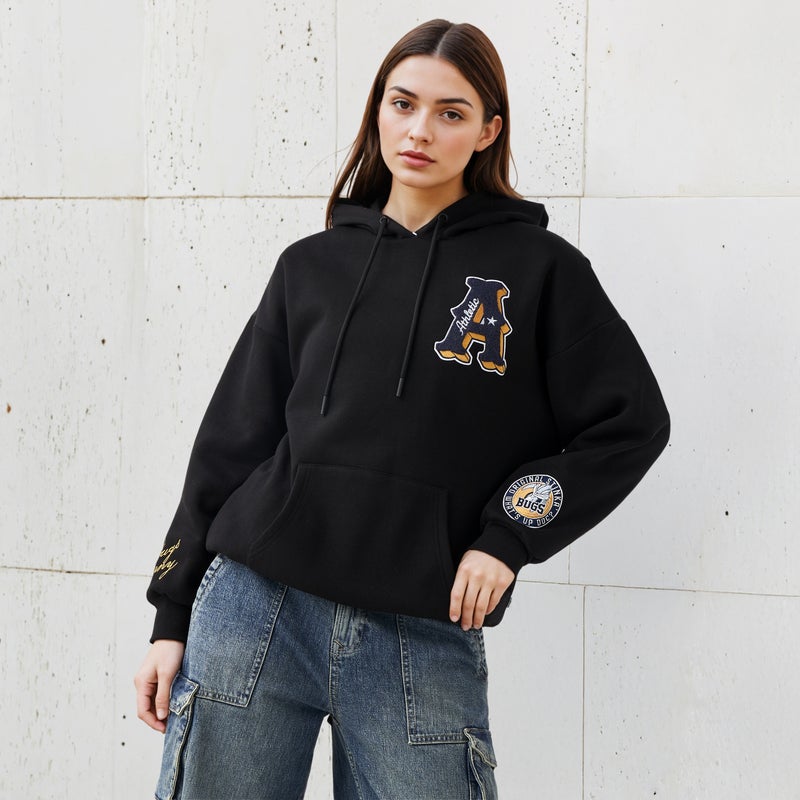 SP Characters Oversized Fit Hoodie with Looney Tunes Print - Image 4