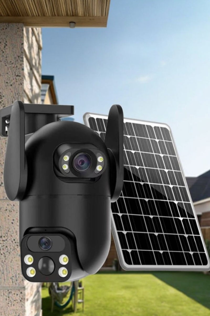 DIGI CORE CCTV Camera For Home 6MP Dual Lens Camera Outdoor Security Camera System For Home & Indoor-Outdoor IP Cameras  (SIM Internet Working Only) With Different Modes 360 Wireless Camera With V380 Pro App Control Built-In Microphone And Speaker Human Detection Solar PTZ Security Cameras, 4G Network Supported Two Way Audio, Night Vision, Intelligent Solar Energy Alert PTZ Camera IP66 Waterproof Camera With 64GB SD Card - Image 2