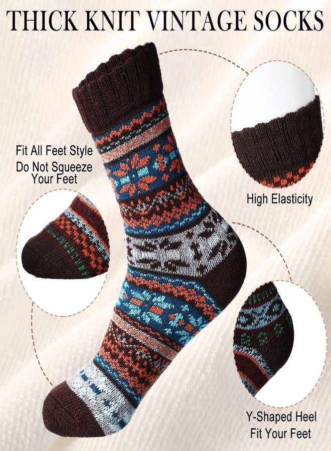 Vabean 30 Pairs Women's Wool Socks Thick Women Vintage Warm Comfortable Socks for Festival Gifts - Image 2