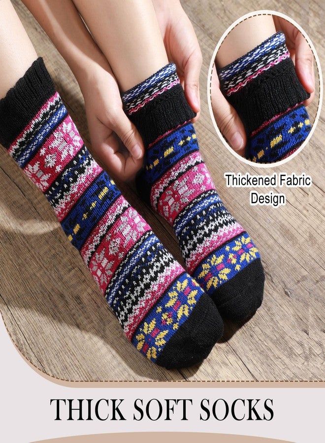 Vabean 30 Pairs Women's Wool Socks Thick Women Vintage Warm Comfortable Socks for Festival Gifts - Image 4