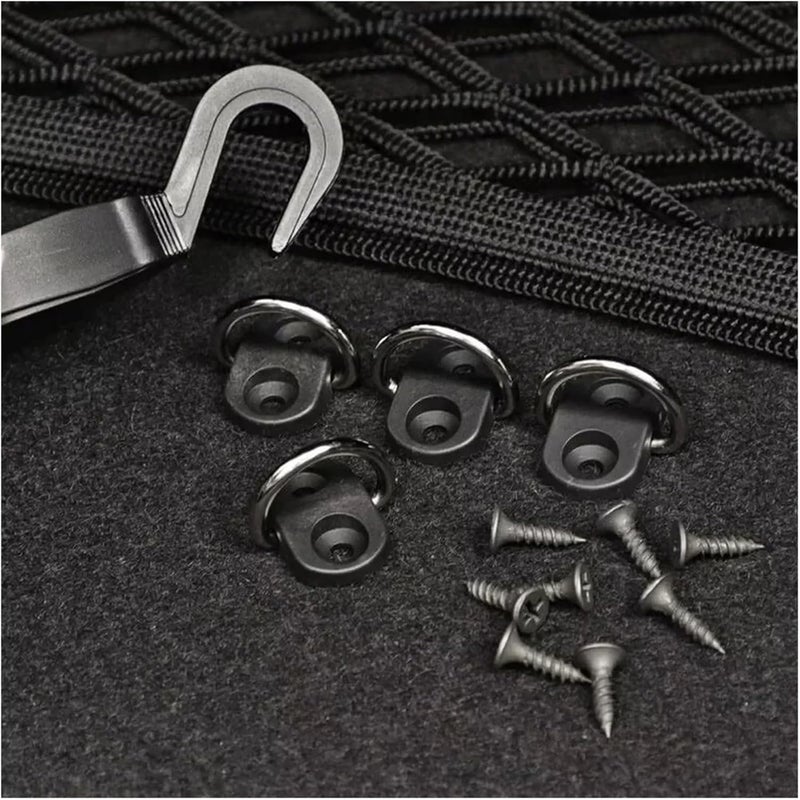 D-Ring Tie Downs Anchor 8 Pieces of Car Cargo Compartment Net Base Hook Accessories, Ring-Shaped Hanging Rings, Flat Screen Fixing Devices - Image 3