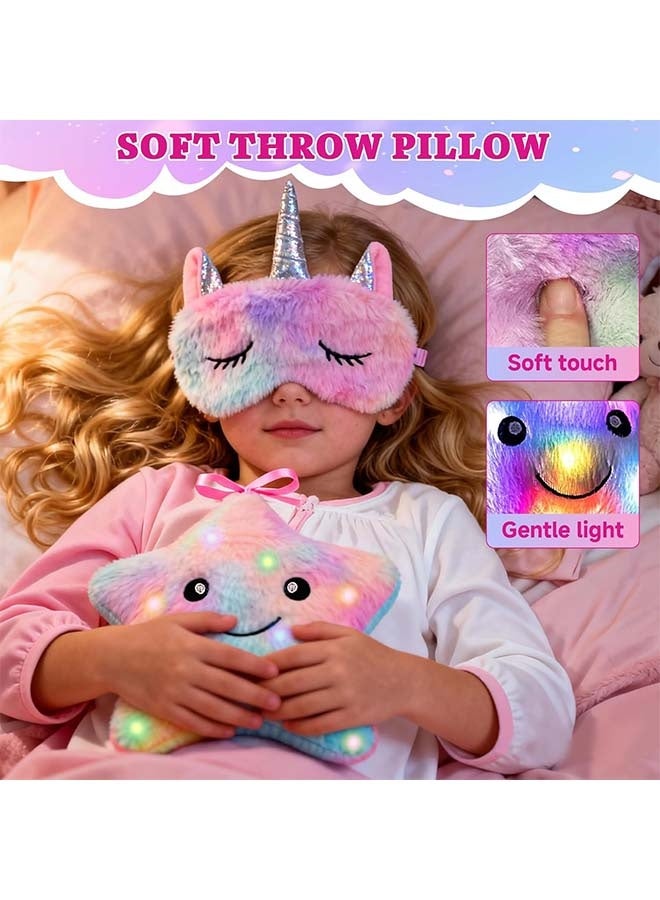 بيوينتي هدايا يونيكورن للفتيات من 3 إلى 10 سنوات - مجموعة ألعاب مع الوسادة الفاخرة الإضاءة، اليومية، حزام الرأس وزجاجة الماء - هدايا عيد ميلاد رمضان السنة الجديدة للأطفال والبنات - Image 3