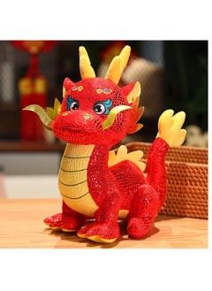 XiuWoo Chinese Dragon Plush Mascot Dragon Stuffed Animals Toys 11 Inch 2024 Chinese New Year Zodiac Dragon Plush Toy Chinese New Year Gift Home Decoration Spring Festival Ornaments(Red)  - Image 1