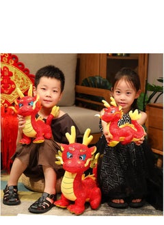 XiuWoo Chinese Dragon Plush Mascot Dragon Stuffed Animals Toys 11 Inch 2024 Chinese New Year Zodiac Dragon Plush Toy Chinese New Year Gift Home Decoration Spring Festival Ornaments(Red)  - Image 2