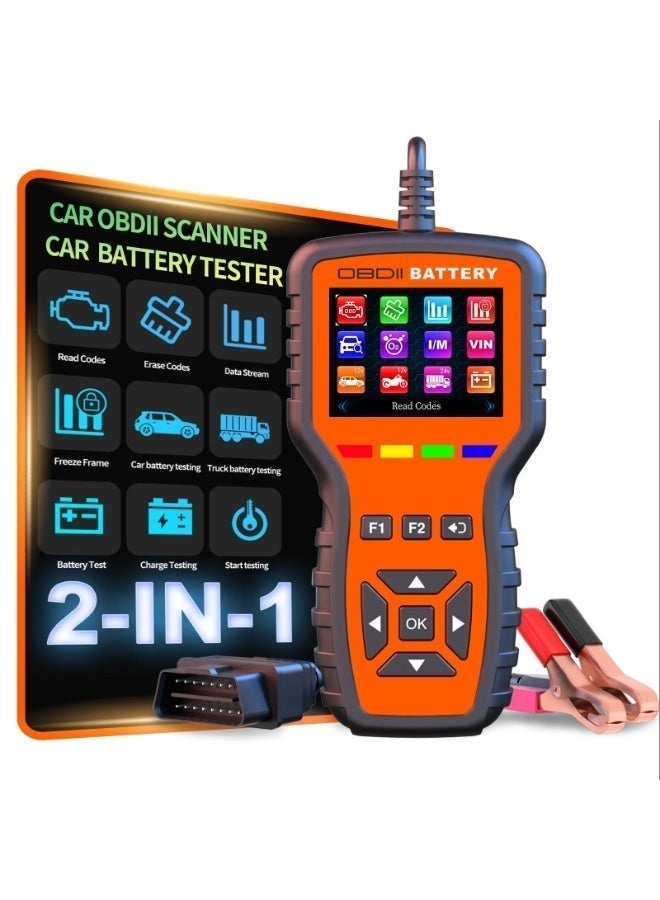 RAYHONG 2-in-1 OBD2 Car Scanner and Battery Tester, Automotive Fault Code Reader and DIY Diagnostic Tool for Check Engine, 6V/12V/24V Lead-Acid Battery Tester, Read and Clear Codes, Safety on 2008+ Vehicles - Image 5