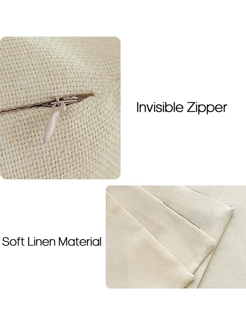 Barakah أغطية وسائد حديثة لأريكة، غطاء وسادة زخرفي من قماش الكتان الخارجي للكنبة والسرير والسيارة 45x45 سم (أسود، 18x18، مجموعة من 4) - Image 5