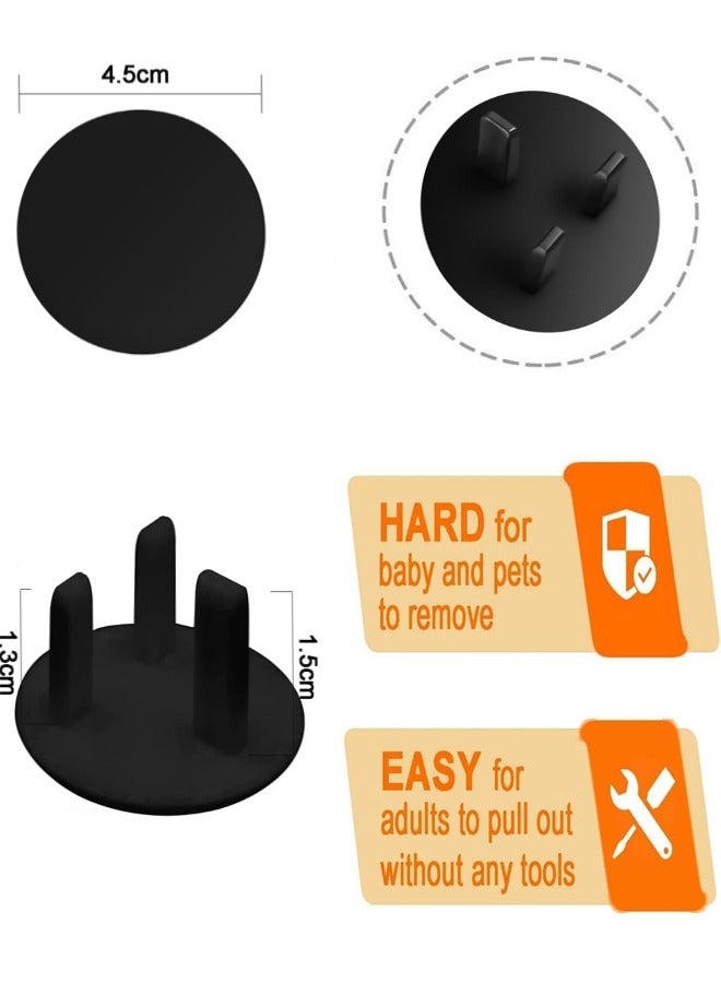 20 Pcs Baby Proofing UK Plug Socket Cover Plug Covers,Child Safety Electrical Socket Covers,Child Proof Electrical Plug Protectors for Child Baby Home and School, Black  - Image 2