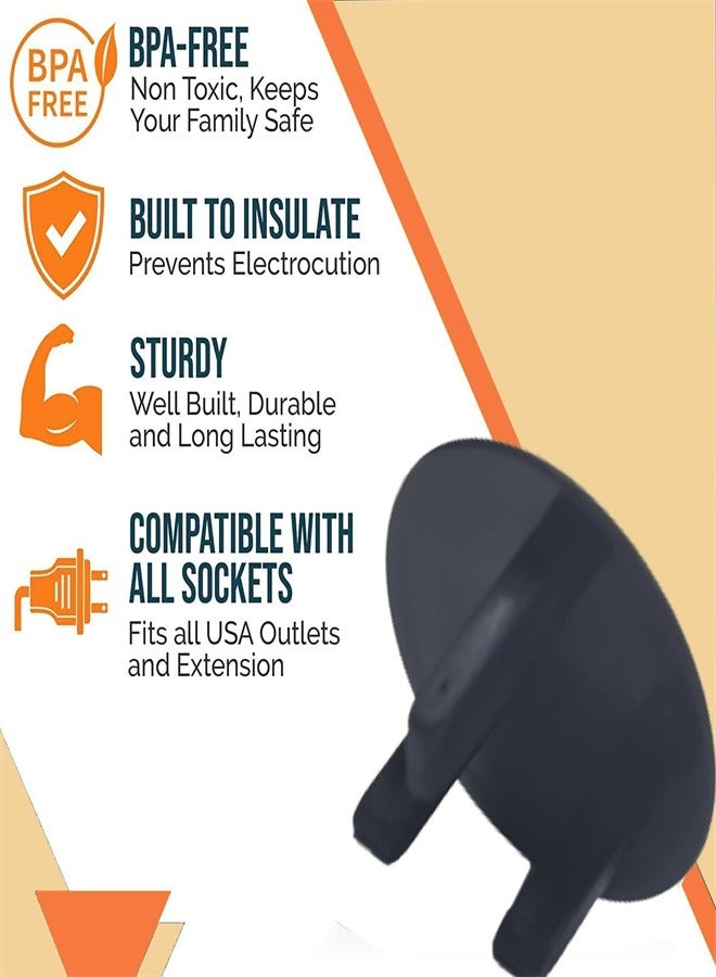 20 Pcs Baby Proofing UK Plug Socket Cover Plug Covers,Child Safety Electrical Socket Covers,Child Proof Electrical Plug Protectors for Child Baby Home and School, Black  - Image 3