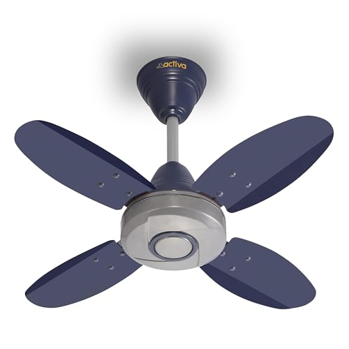 ACTIVA ORNET 600mm Ceiling Fan, 850 RPM High Speed Air Delivery with 4 Blades, Anti-Dust Coating, 2 Years Warranty - Silver Blue - Image 1