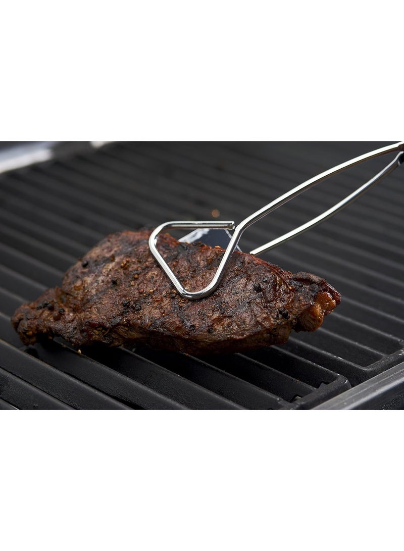 GrillPro جرل برو 40730 ملعقة/ملاقط مطلية بالكروم 2 في 1، فضي - Image 3