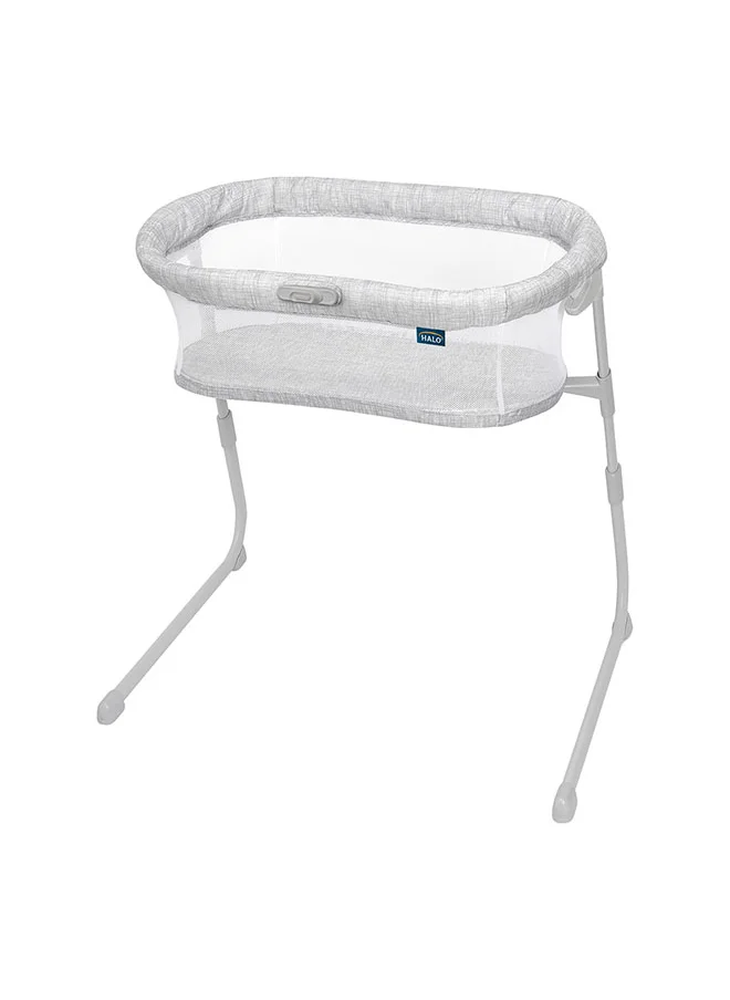 Halo Baby Flex Bassinest, Adjustable Travel Bassinet, Easy Folding, Lightweight With Mattress And Carrying Bag, Heather Weave