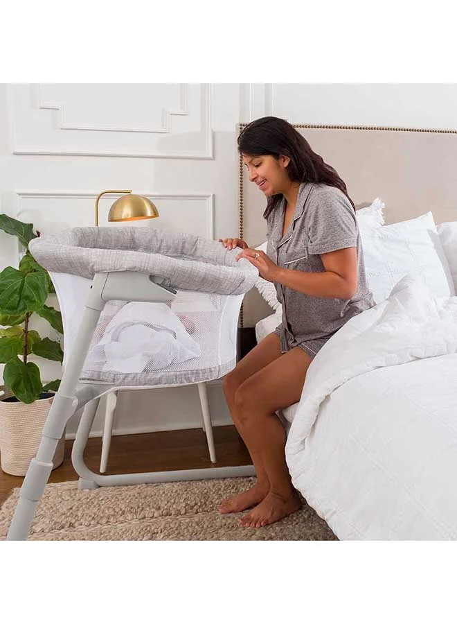 Halo Baby Flex Bassinest, Adjustable Travel Bassinet, Easy Folding, Lightweight With Mattress And Carrying Bag, Heather Weave