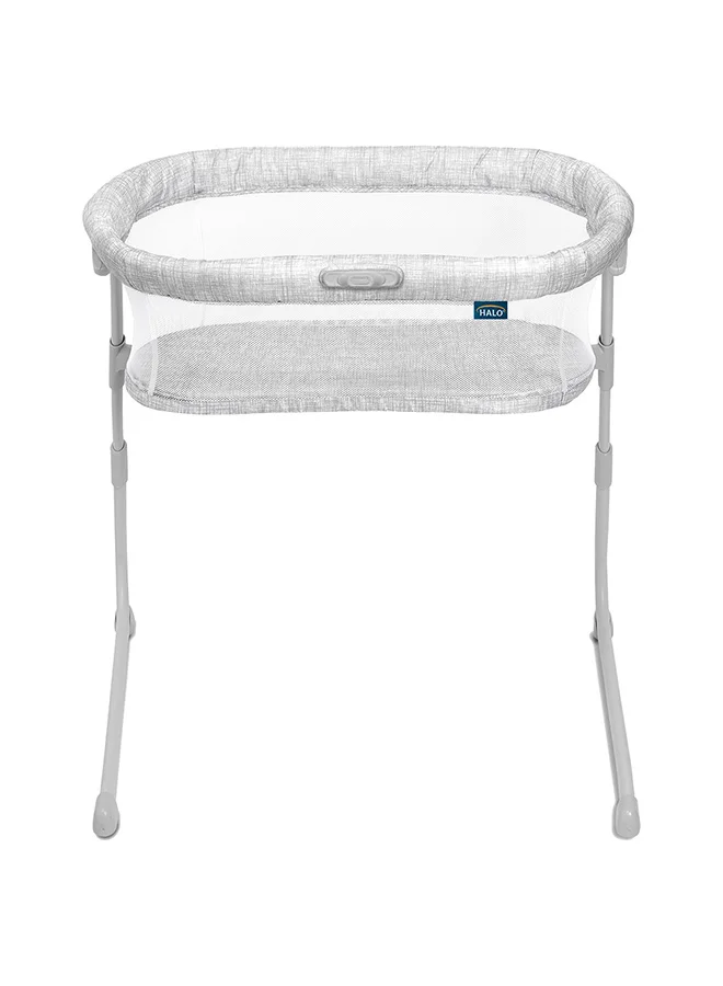 Halo Baby Flex Bassinest, Adjustable Travel Bassinet, Easy Folding, Lightweight With Mattress And Carrying Bag, Heather Weave